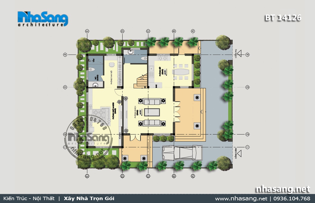 Mẫu thiết kế nhà biệt thự 2 tầng tân cổ điển